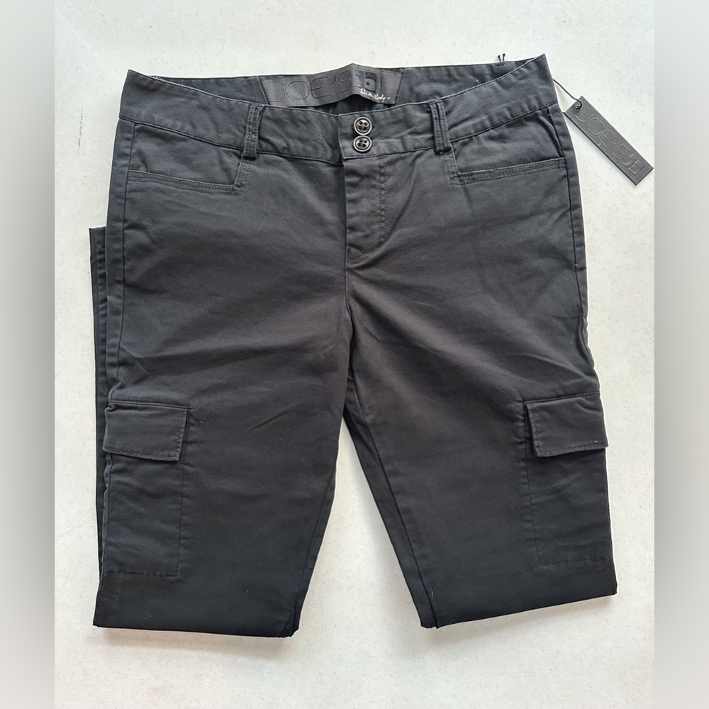 NWT Joe’s Jeans Black Straight Leg Pants Size 29 Women’s 8 Cargo Pockets New